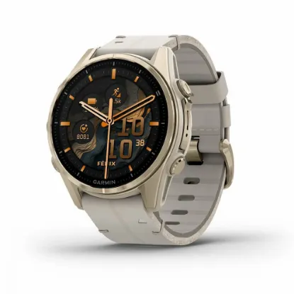 Изображение FENIX 8 43mm Amoled Sapphire Soft Gold Stainless Steel Fog Gray Leather Band+Fog Gray/Dark Sandstone