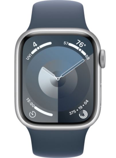 Изображение S9 45 Silver Stainless Storm Blue Sport Band (S/M)