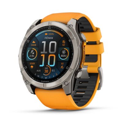 Изображение FENIX 8 51mm Amoled Sapphire Titanium with Spark Orange/Grapphite Silicone Band