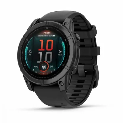 Изображение FENIX E 47mm Amoled Slate Gray Steel With Black Silicone Band